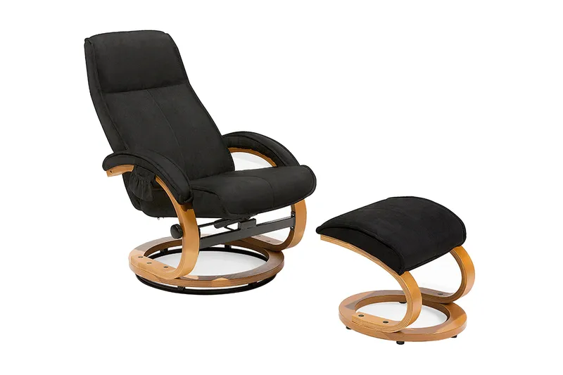 Hero Hvilstol med fotskammel, Svart