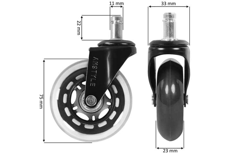 Izic Hjul til Kontorstol 5-pk - Transparent - Møbler - Stoler - Kontorstol & skrivebordsstol