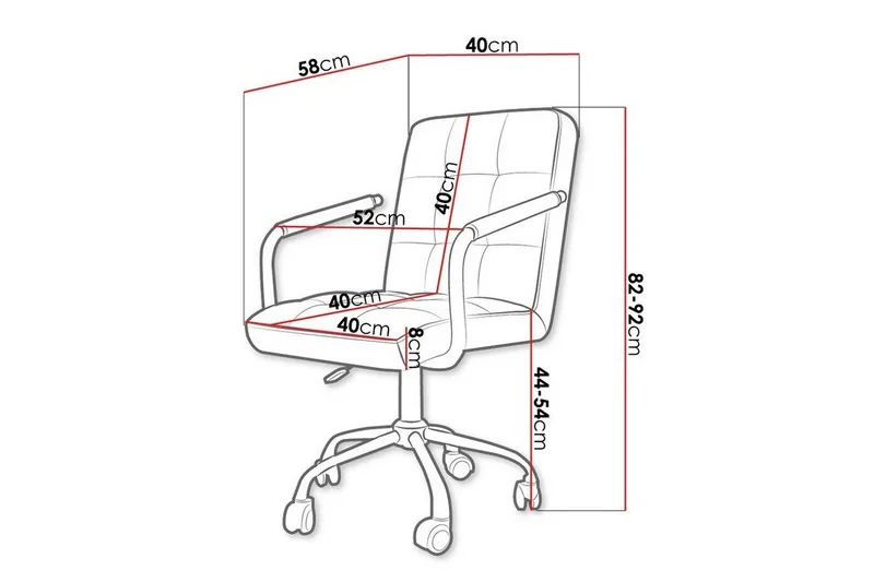 Kintore Kontorsstol White - Møbler - Stoler - Kontorstol & skrivebordsstol