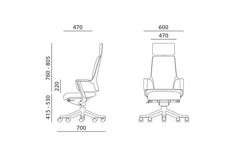 Kontorstol DELPHI med Nakkestøtte - Møbler - Stoler - Kontorstol & skrivebordsstol