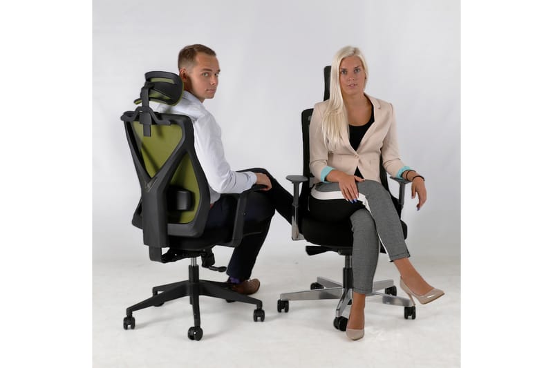 Kontorstol MIKE 64x65xH110-120cm svart / grå - Møbler - Stoler - Kontorstol & skrivebordsstol