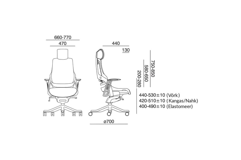 Kontorstol WAU med Nakkestøtte - Kontorstol & skrivebordsstol