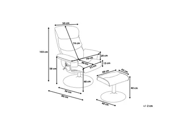 Legend Hvilstol med fotskammel - Grå - Møbler - Stoler - Lenestoler - Massasjestol
