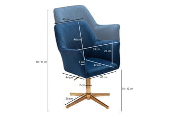 Willowdale kontorstol med armlener - Mørkeblå / gull - Møbler - Stoler - Kontorstol & skrivebordsstol