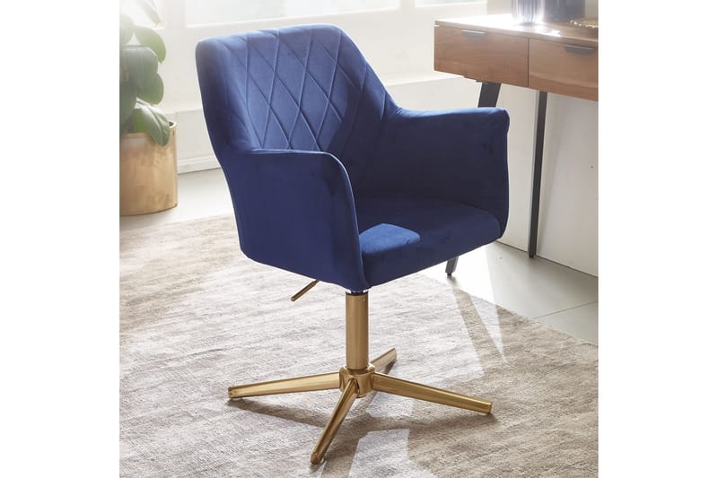Willowdale kontorstol med armlener - Mørkeblå / gull - Møbler - Stoler - Kontorstol & skrivebordsstol