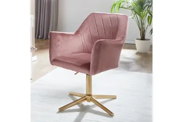 Willowdale kontorstol med armlener - Rosa / Gull - Møbler - Stoler - Kontorstol & skrivebordsstol