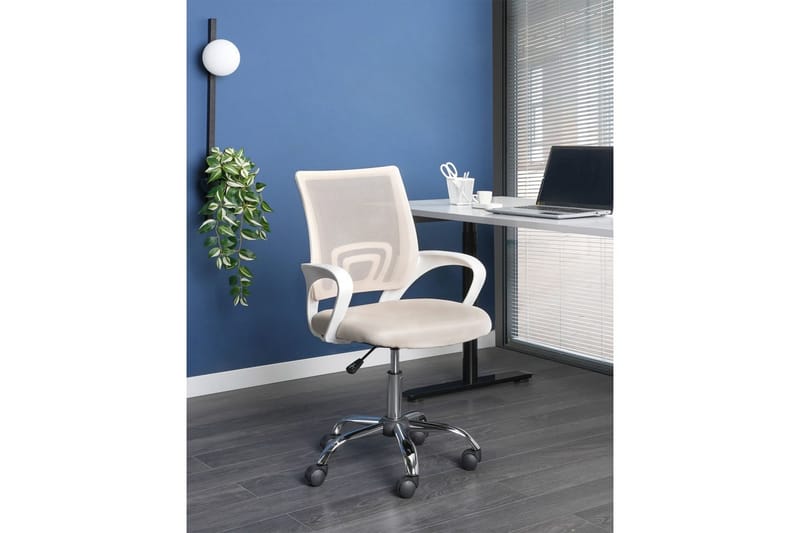 Kontorstol Solid - Beige, Sølv, Hvit - Møbler - Stoler - Kontorstol & skrivebordsstol