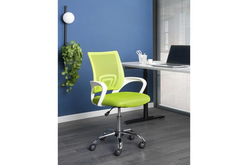 Kontorstol Solid - Grønn, sølv, hvit, Grønn, Sølv, Hvit - Møbler - Stoler - Kontorstol & skrivebordsstol