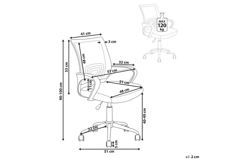 Kontorstol Solid - Grønn, sølv, hvit, Grønn, Sølv, Hvit - Møbler - Stoler - Kontorstol & skrivebordsstol