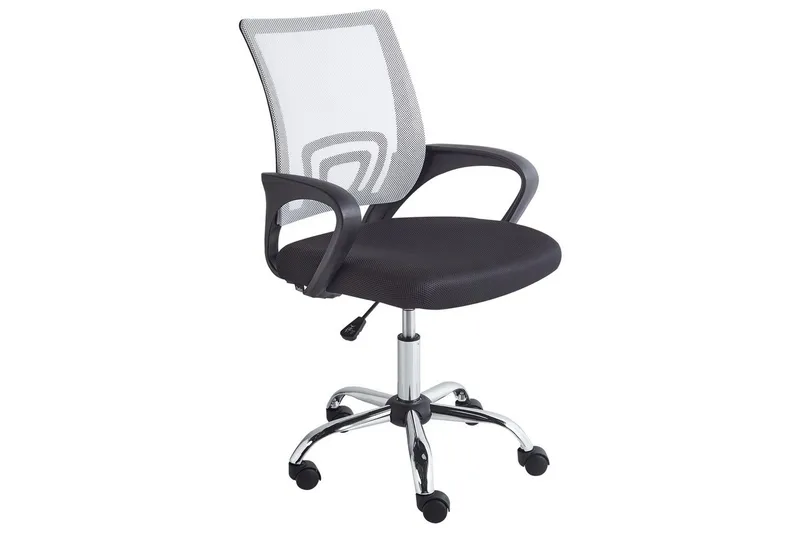 Kontorstol Solid, Svart, hvit, sølv