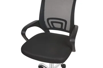 Kontorstol Solid Svart/Sølv - Svart/Sølv - Møbler - Stoler - Kontorstol & skrivebordsstol