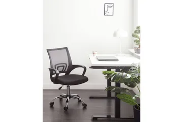 Kontorstol Solid Svart/Sølv - Svart/Sølv - Møbler - Stoler - Kontorstol & skrivebordsstol