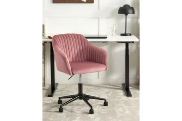 Kontorstol Venice Rosa/Svart - Rosa/Svart - Møbler - Stoler - Kontorstol & skrivebordsstol
