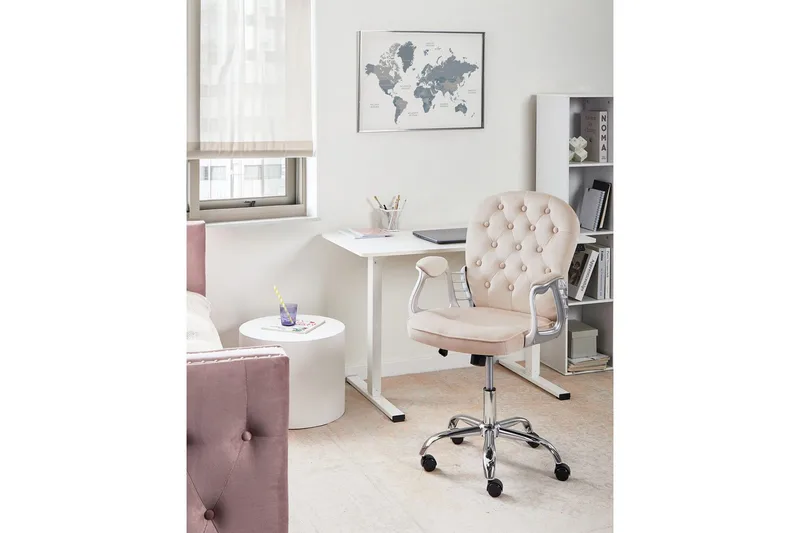 Kontorstol Princess - Beige, Sølv, Svart - Møbler - Stoler - Kontorstol & skrivebordsstol