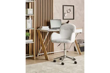 Kontorstol Priddy Hvit/Sølv - Hvit/Sølv - Møbler - Stoler - Kontorstol & skrivebordsstol