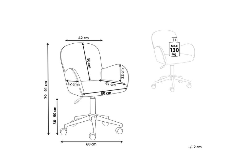 Kontorstol Priddy Hvit/Sølv - Hvit/Sølv - Møbler - Stoler - Kontorstol & skrivebordsstol