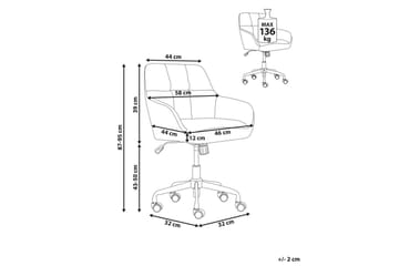 Kontorstol Palmdale Beige/svart/gull - Beige/svart/gull - Møbler - Stoler - Kontorstol & skrivebordsstol