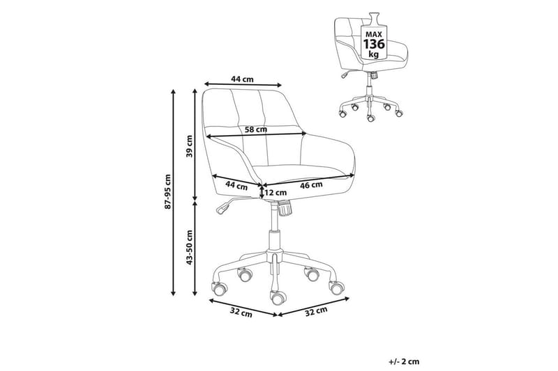 Kontorstol Palmdale Beige/svart/gull - Beige/svart/gull - Møbler - Stoler - Kontorstol & skrivebordsstol