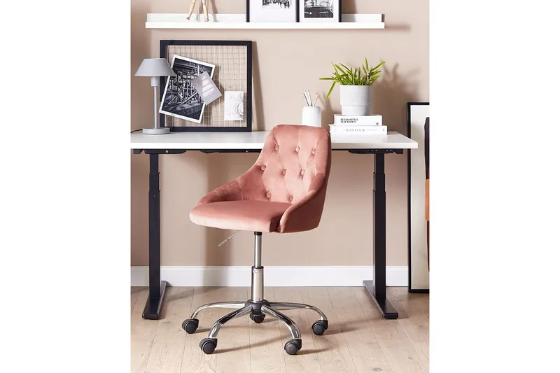 Kontorstol Parrish Rosa/svart/sølv - Rosa/svart/sølv - Møbler - Stoler - Kontorstol & skrivebordsstol