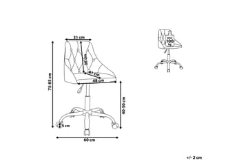 Kontorstol Parrish Rosa/svart/sølv - Rosa/svart/sølv - Møbler - Stoler - Kontorstol & skrivebordsstol