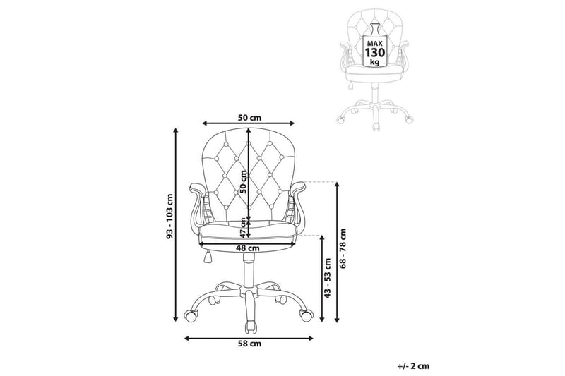 Kontorstol Princess - Blå, Sølv, Svart - Møbler - Stoler - Kontorstol & skrivebordsstol