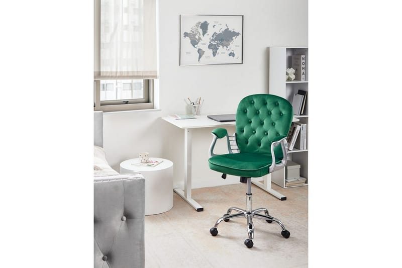 Kontorstol Princess - Grønn, sølv, svart, Grønn, Sølv, Svart - Møbler - Stoler - Kontorstol & skrivebordsstol