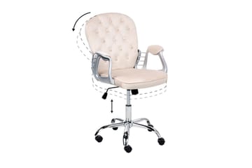 Kontorstol Princess - Beige, Sølv, Svart - Møbler - Stoler - Kontorstol & skrivebordsstol