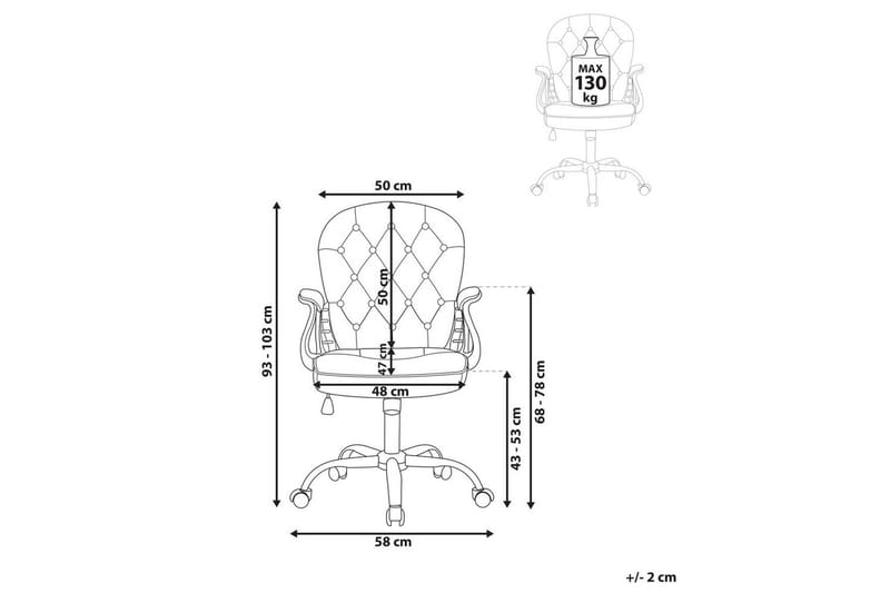 Kontorstol Princess - Beige, Sølv, Svart - Møbler - Stoler - Kontorstol & skrivebordsstol