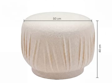 Älven rund sittepuff 50 cm i stoff - lys krem - Møbler - Stoler - Krakk - Puff