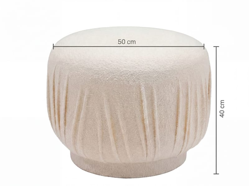 Älven rund sittepuff 50 cm i stoff - lys krem - Møbler - Stoler - Krakk - Puff