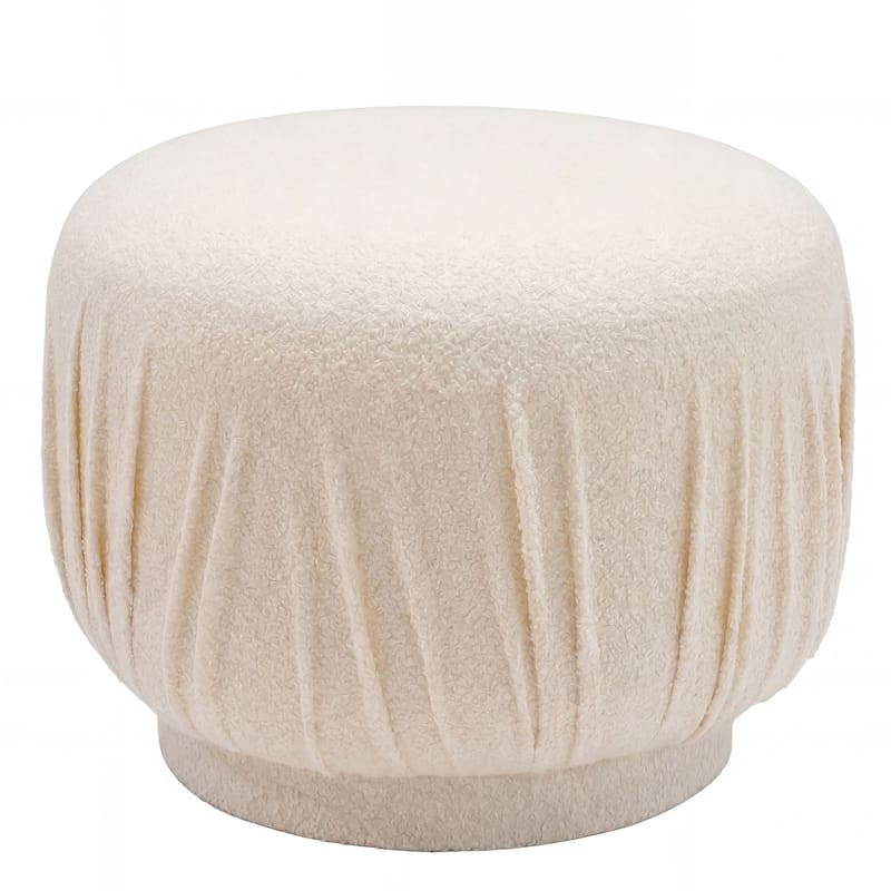 Älven rund sittepuff 50 cm i stoff - lys krem - Møbler - Stoler - Krakk - Puff