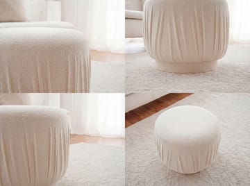 Älven rund sittepuff 50 cm i stoff - lys krem - Møbler - Stoler - Krakk - Puff
