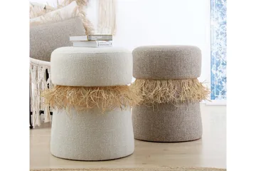 Anaro Sittepuff Rund - Beige - Møbler - Stoler - Krakk - Puff