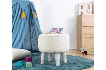 Anaro Sittepuff Rund - Hvit - Møbler - Stoler - Krakk - Puff