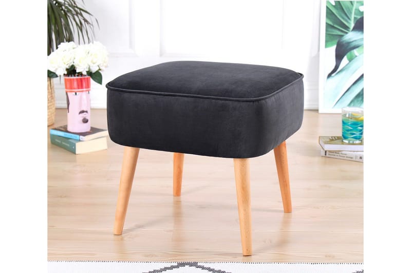 Anaro Sittepuff 45 cm Rektangulær - Mørkegrå - Møbler - Stoler - Krakk - Puff