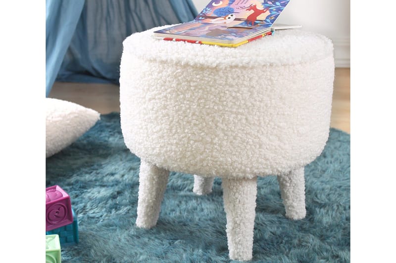 Anaro Sittepuff Rund - Hvit - Møbler - Stoler - Krakk - Puff