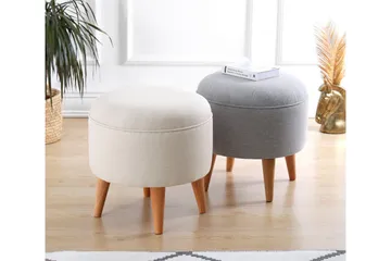 Anaro Sittepuff Rund - Beige - Møbler - Stoler - Krakk - Puff