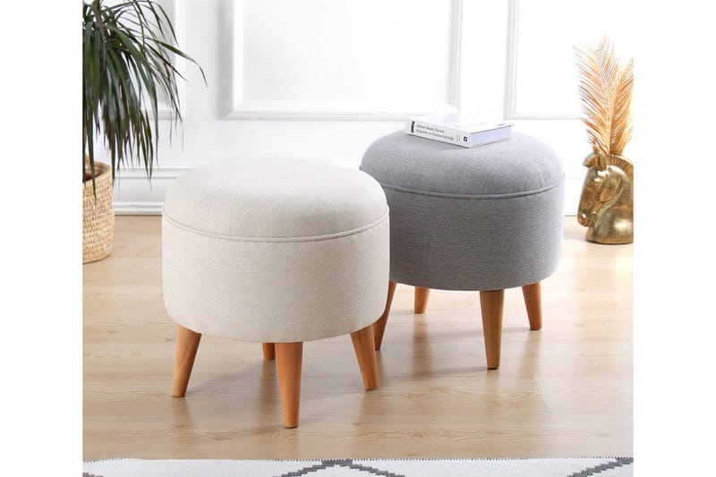 Anaro Sittepuff Rund - Beige - Møbler - Stoler - Krakk - Puff