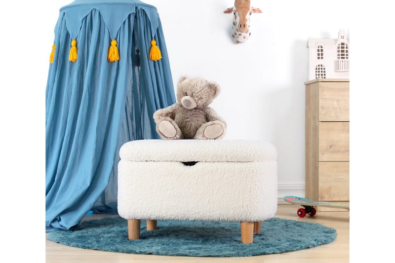 Anaro Puff 61 cm Rektangulær - Hvit - Møbler - Stoler - Krakk - Puff