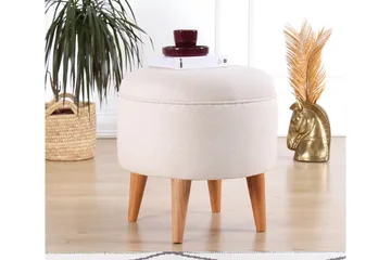 Anaro Sittepuff Rund - Beige - Møbler - Stoler - Krakk - Puff