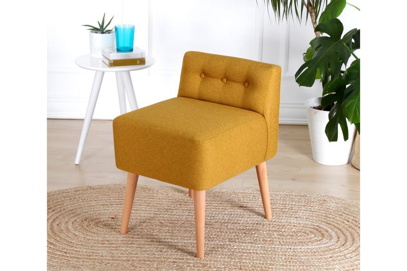 Anaro Sittepuff 43 cm Rektangulær - Gul - Møbler - Stoler - Krakk - Puff