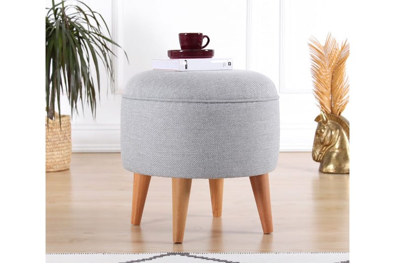 Anaro Sittepuff Rund - Grå - Møbler - Stoler - Krakk - Puff