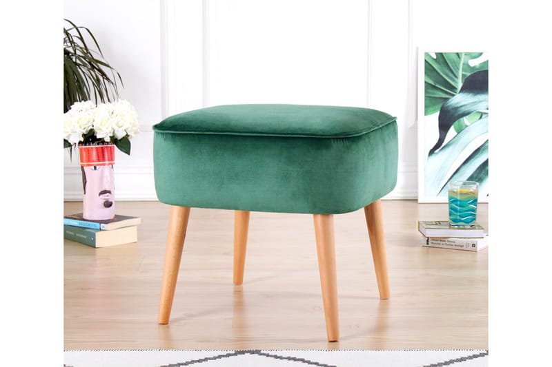 Anaro Sittepuff 45 cm Rektangulær - Grønn - Møbler - Stoler - Krakk - Puff