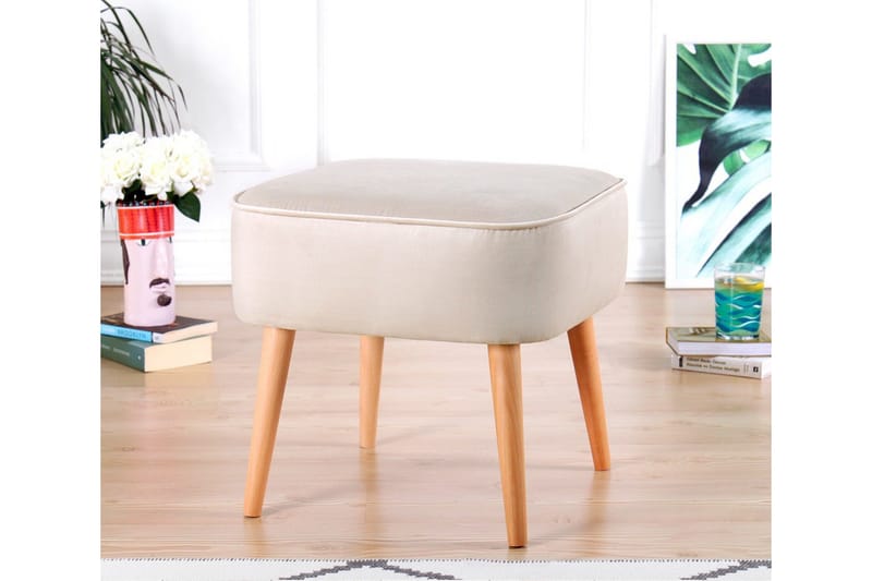Anaro Sittepuff 45 cm Rektangulær - Beige - Møbler - Stoler - Krakk - Puff