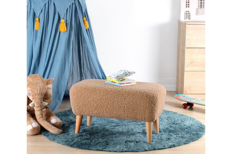 Anaro Puff 61 cm Rektangulær - Brun - Møbler - Stoler - Krakk - Puff