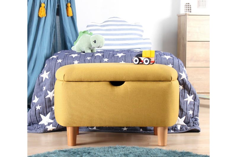 Anaro Puff 61 cm Rektangulær - Gul - Møbler - Stoler - Krakk - Puff