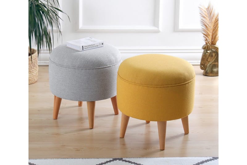 Anaro Sittepuff Rund - Gul - Møbler - Stoler - Krakk - Puff