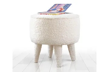 Anaro Sittepuff Rund - Hvit - Møbler - Stoler - Krakk - Puff