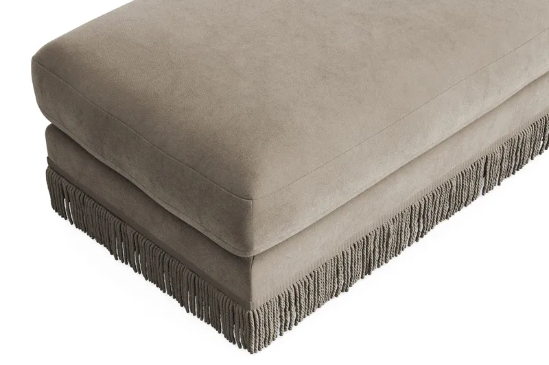 Adelsö by Gynning Rektangulær Fotskammel i fløyel - Beige - Møbler - Stoler - Krakk - Fotskammel