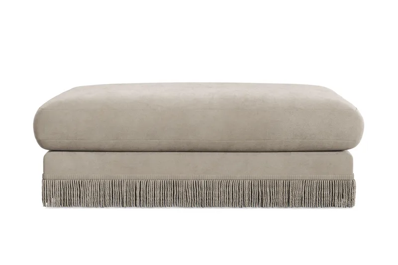 Adelsö by Gynning Rektangulær Fotskammel i fløyel, Beige